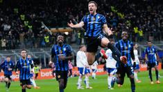 Inter Milan berhasil mengalahkan Como 1907 pada lanjutan Liga Italia di Stadion Giuseppe Meazza berkat penampilan dua pemain mereka yang gemilang, yakni Carlos Augusto dan Marcus Thuram. (AP Photo/Luca Bruno)