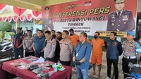 Para pelaku curanmor dihadirkan dalam  konferensi Pers di Mapolresta Banyuwangi (Dok. Istimewa)