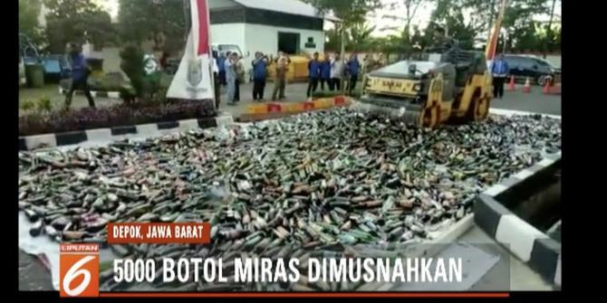 5 Ribu Botol Miras Dimusnahkan Pemkot Depok Jelang Ramadan