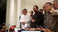 Prabowo Subianto bertemu Surya Paloh di kediamannya, Jakarta. (Merdeka.com)