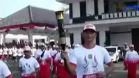 Prosesi arak-arakan Obor PON dibawa atlet asal Ciamis