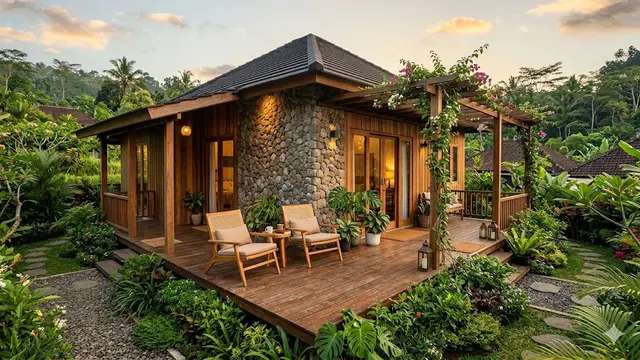 9 Contoh Rumah Desa Minimalis dengan Nuansa Kayu dan Batu Alam, Sentuhan Rustic Modern