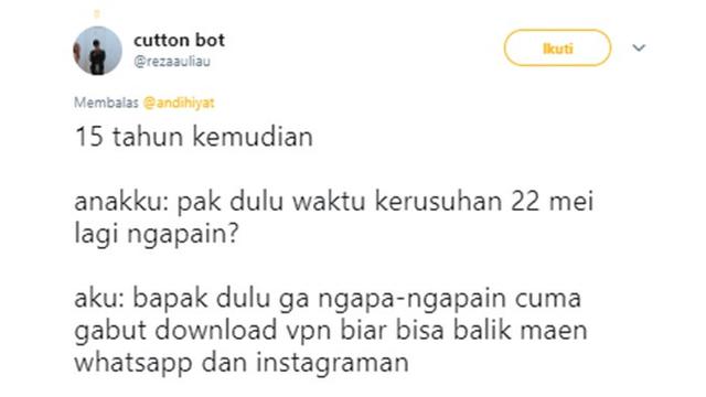 Cuitan kocak (Sumber: Twitter/rezaauliau)