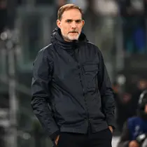 Pelatih Bayern Munchen, Thomas Tuchel pada laga leg pertama 16 besar Liga Champions 2023/2024 melawan Lazio di Olympic Stadium, Roma, Italia, Kamis (15/02/2024) WIB. (AFP/Alberto Pizzoli)