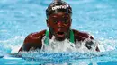 Rechael Tonjor asal  Nigeria beraksi dalam  lomba renang wanita 100 m gaya bebas di Aquatics World Champions, Kazan, Rusia, Senin (3/8/2015). Rusia pertama kali menjadi tuan rumah dalam gelaran  ini. (REUTERS/Stefan Wermuth)