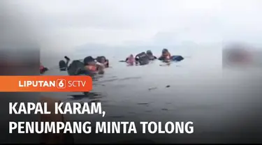 Kapal cepat yang mengangkut puluhan penumpang karam di Perairan Pulau Derawan, Kabupaten Berau, Kalimantan Timur, Selasa (03/01) siang. Seluruh penumpang selamat setelah berhasil dievakuasi tim SAR gabungan.
