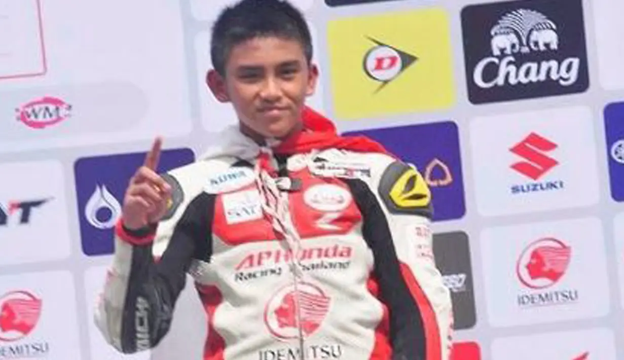 Mario Suryo Aji mencetak sejarah di Asia Road Racing Championship (ARRC) 2018 di Buriram International Circuit, Thailand. Ia jadi pembalap termuda yang pernah mengikuti ajang balap bergengsi di Asia tersebut. (instagram.com/marios.a96/)