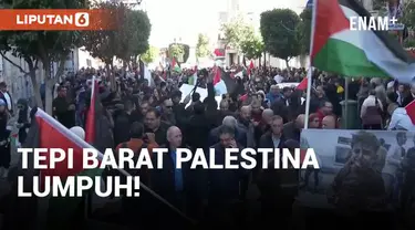 Aksi demonstrasi besar-besaran digelar warga Palestina di kawasan Tepi Barat sebagai respon dari tragedi perang di Gaza. Protes ini membuat berbagai sektor di sejumlah kota lumpuh seketika.