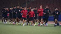 Timnas Indonesia U-23 sedang berlatih di Tajikistan. (PSSI).