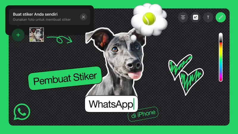 Ilustrasi: Fitur Sticker Maker WhatsApp di perangkat iPhone dengan iOS 17 ke atas