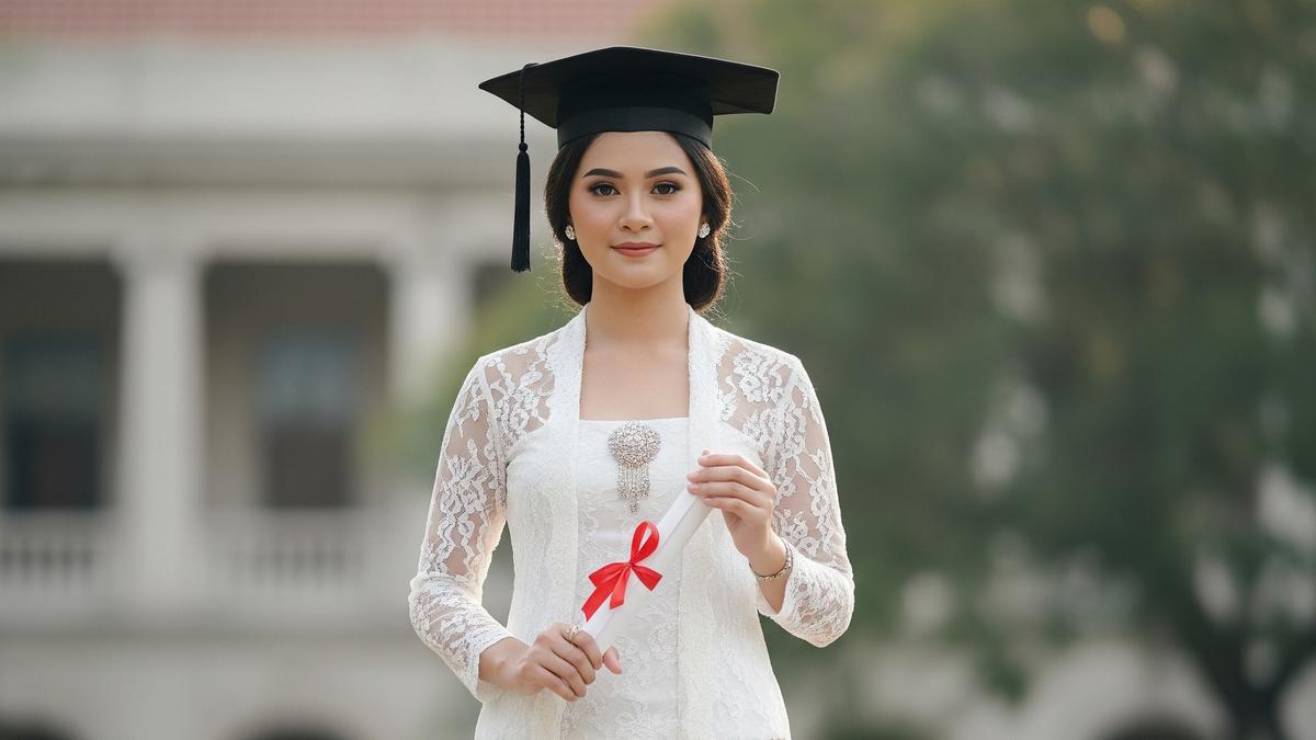 9 Model Kebaya Batik Kombinasi Brokat untuk Wisuda, Pilihan Elegan dan Modern