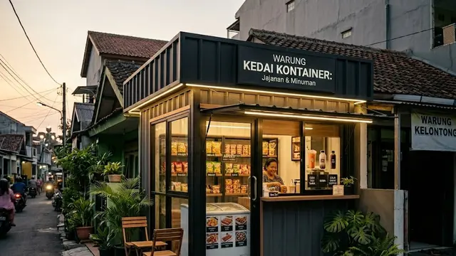 Warung Kontainer Mini yang Unik