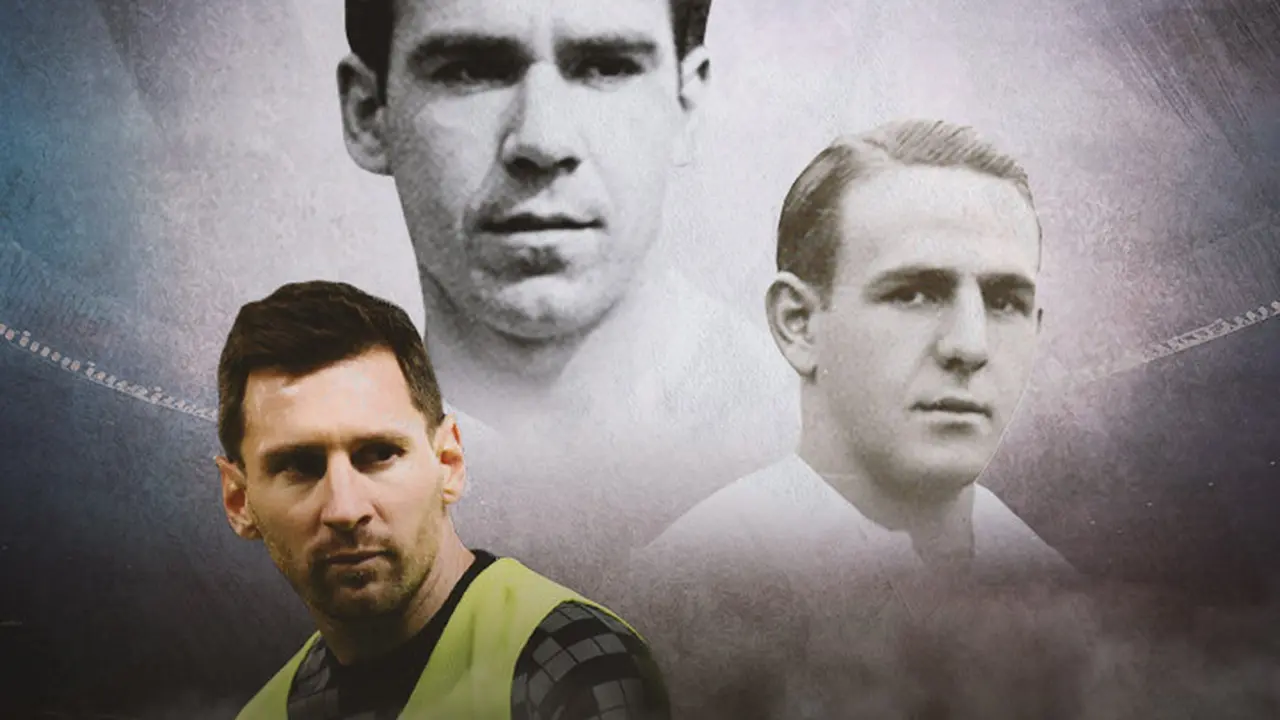 Ilustrasi - Lionel Messi, Guillermo Gorostiza dan Telmo Zarra