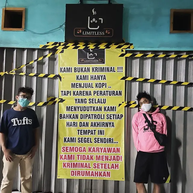 Pemilik Segel Kedai Kopi Sendiri Usai Kerap Dipatroli
