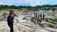 Lokasi penambangan pasir ilegal di Kabupaten Bengkalis yang dibongkar oleh Polda Riau. (Liputan6.com/M Syukur)