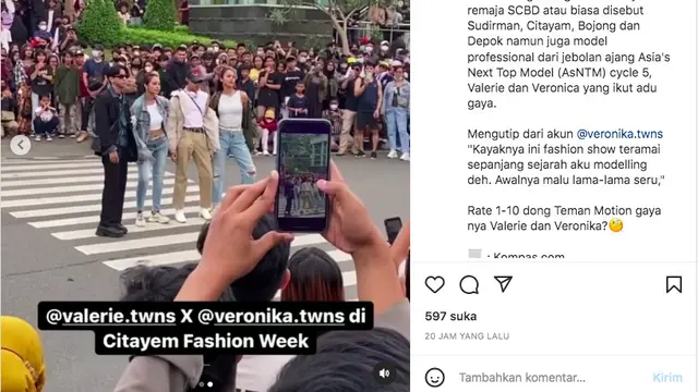 Model kembar Valerie dan Veronika yang merupakan jebolan Asia's Next Top Model, ikut meramaikan fenomena Citayam Fashion Week.