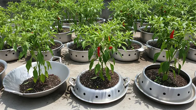 Inspirasi Kebun Cabai Rawit dari Wadah Bekas Dapur