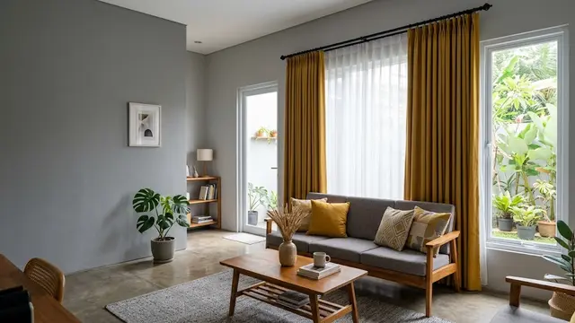Perpaduan Warna Gorden dan Tembok yang Serasi dan Elegan