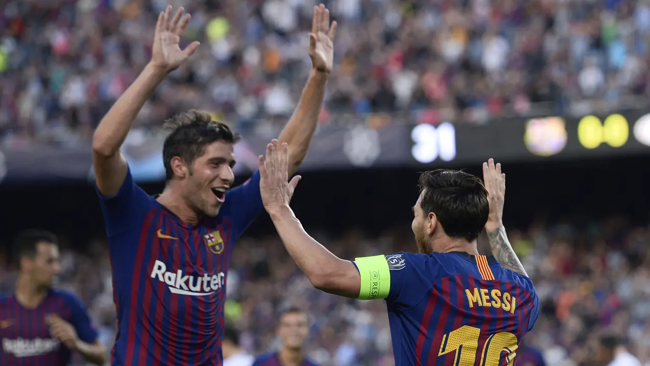 FOTO: Lionel Messi Hattrick, Barcelona Gulung PSV Eindhoven
