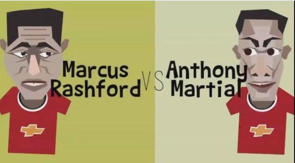 Video perbandingan antara Marcus Rashford dengan Anthony Martial dengan debut pertama kalinya mereka bermain di Manchester United.