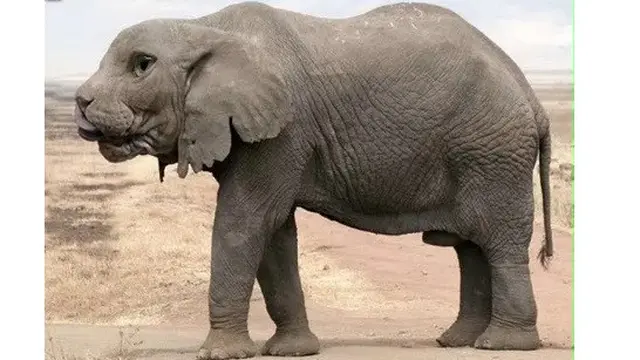 6 Editan Foto Gajah dengan Hewan Lain Ini Absurd, Bikin Ngakak