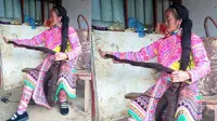 Perempuan ini Tak Pernah Potong Rambut Selama 35 Tahun