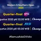 Quarter final WTA dan ATP Western and Southern Open 2020. (Sumber: Vidio)