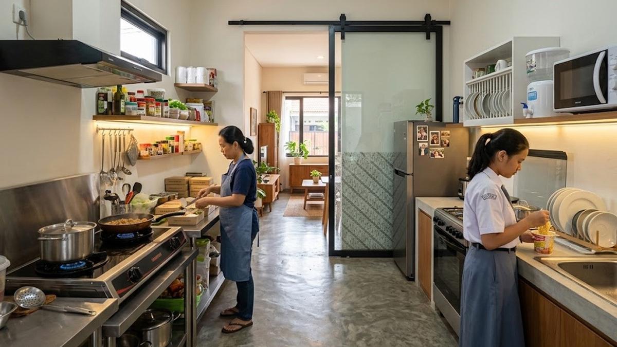 10 Desain Dapur Rumah Sekaligus Tempat Usaha, Trik Cerdas Sekat Dapur Rumah Minimalis
