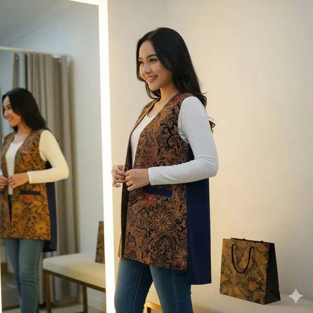 Vest / Rompi Batik Tanpa Lengan