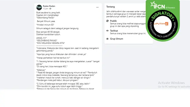 Hoaks cuaca panas melanda Indonesia