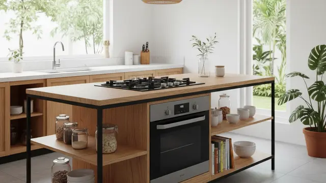 Meja kompor Tribesigns Kitchen Island (Gemini AI)