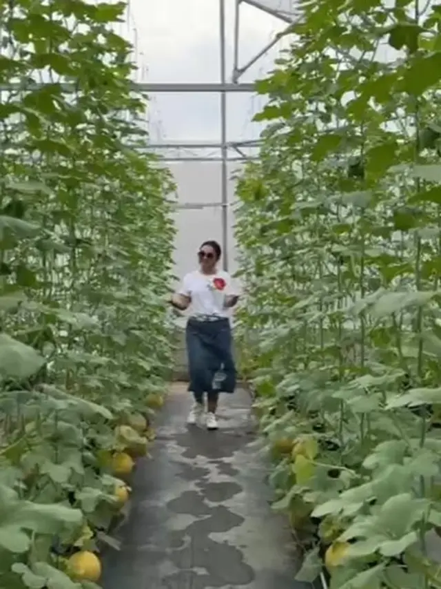 Mayangsari di kebun melon (Instagram/mayangsari_official)