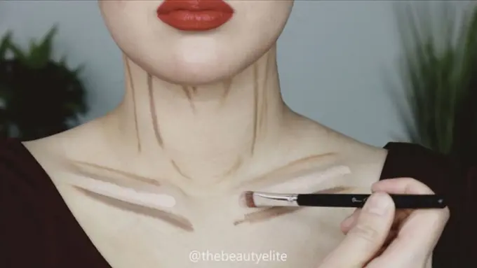 Tulang Selangka Nampak Indah dengan Teknik Contouring