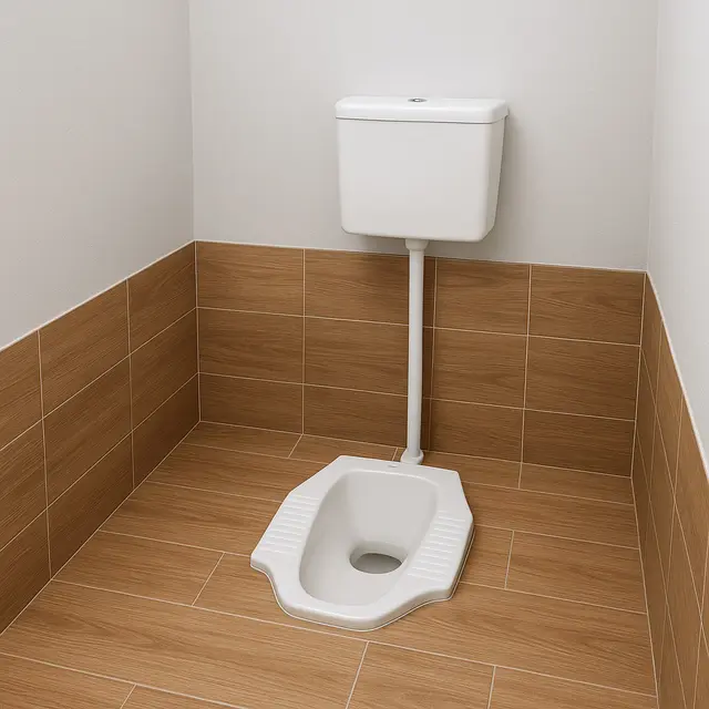 Model Kamar Mandi WC Jongkok dengan Flush Gaya Minimalis
