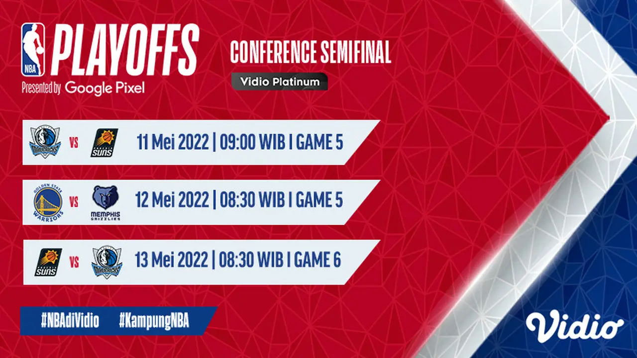 Link Live Streaming NBA Play Of Conference Semifinal, 11-13 Mei 2022 di Vidio