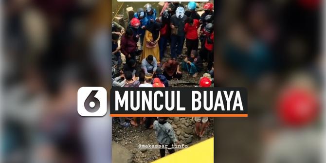 VIDEO: Warga Geger Muncul Buaya Jadi-Jadian di Sungai Tallo Makassar