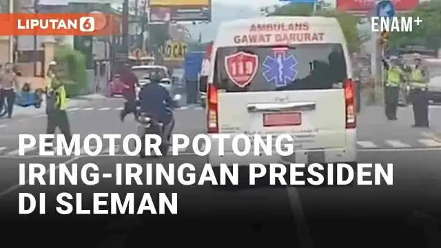 Aksi berikut ini tidak untuk ditiru. Seorang pemotor di Sleman, D.I Yogyakarta berbuat nekat. Ia tiba-tiba memotong iring-iringan Presiden Joko Widodo yang tengah berkunjung ke Yogyakarta.