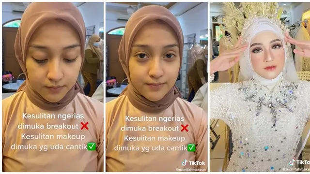 Tampil Natural Sudah Cantik, Perubahan Wajah Wanita Usai di Makeup Ini Manglingi
