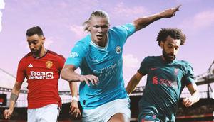 Ilustrasi - Bruno Fernandes, Erling Haaland, Mohamed Salah (Bola.com/Adreanus Titus)