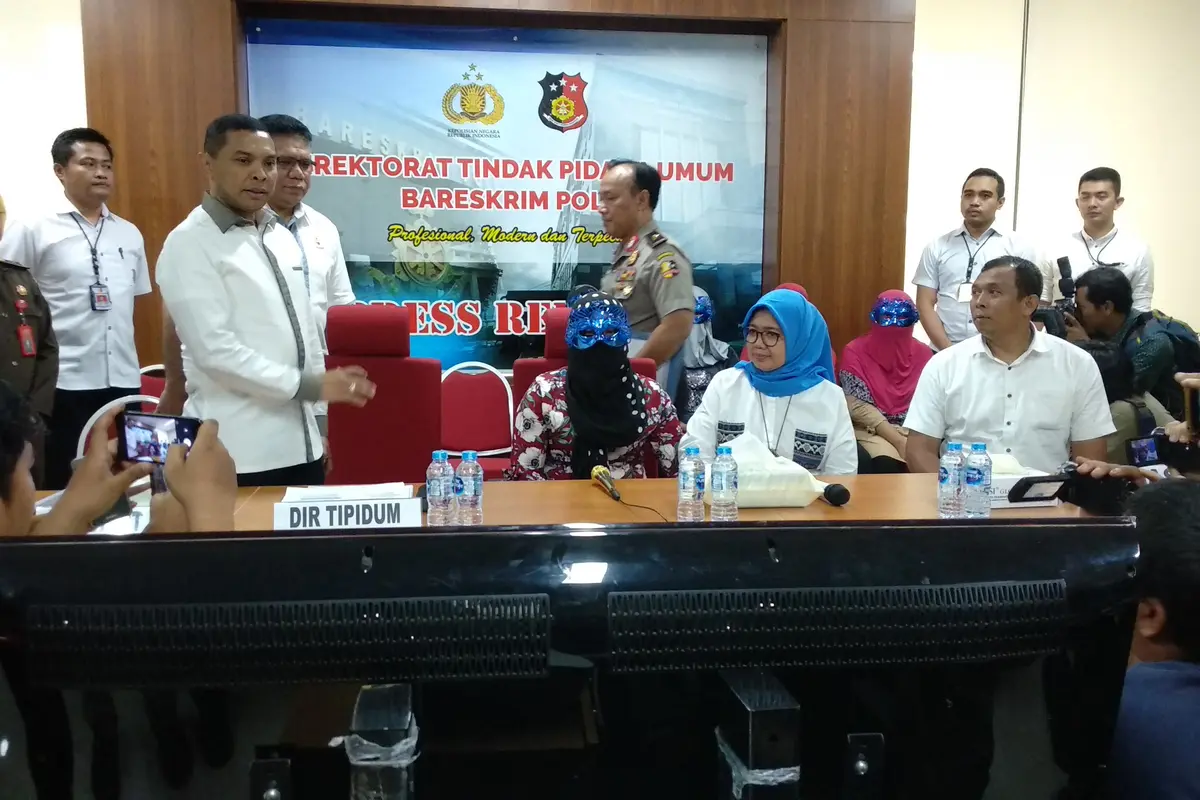 Polisi membongkar sindikat perdagangan orang atau human trafficking. (Liputan6.com/Nafiysul Qodar)