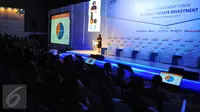 Menteri Keuangan Sri Mulyani Indrawati menyampaikan sambutan pada pembukaan Mandiri Investment Forum (MIF) 2017 di Jakarta, Rabu (8/2). MIF 2017 untuk mendorong investasi swasta agar ekonomi terus tumbuh. (Liputan6.com/Angga Yuniar)