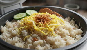 cara membuat nasi uduk praktis pakai rice cooker (Gemini AI)