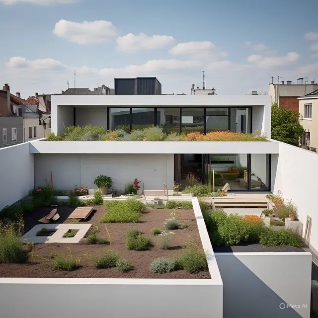 Rumah Minimalis dengan Rooftop Garden