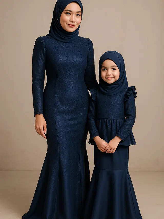 Long Dress Brokat Kembar Ibu dan Anak (Foto: ChatGPT)
