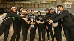 Tim voli putri Indonesia U-18 tiba di Bandara Soekarno Hatta usai mengikuti kejuaraan Princess Cup 2024 di Thailand. (Liputan6.com/Angga Yuniar)