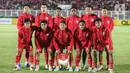 Pemain timnas Indonesia U-20 sesaat sebelum pertandingan kualifikasi Piala Asia U-20 grup F melawan Yaman di Stadion Madya, Kompleks Gelora Bung Karno, Jakarta, Minggu (29/9/2024). (Liputan6.com/Angga Yuniar)