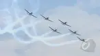 Tim Jupiter Aerobatic TNI AU beraksi dalam peringatan Hari Ulang Tahun ke-69 TNI AU Tahun 2015 di Pangkalan Udara Halim Perdanakusuma, Jakarta, Kamis (9/4/2015). Acara tersebut menampilkan demo darat dan atraksi udara. (Liputan6.com/Herman Zakharia)