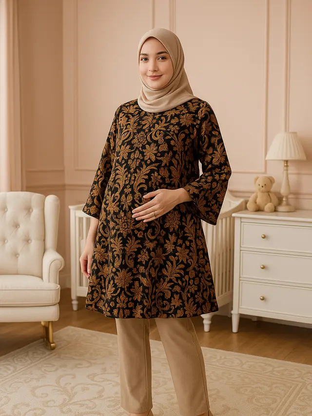 Model Tunik Batik Ibu Hamil