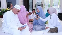 Laudya Cynthia Bella cantik dengan busana muslim syari warna lavender (Foto: Instagram @laudyacynthiabella)