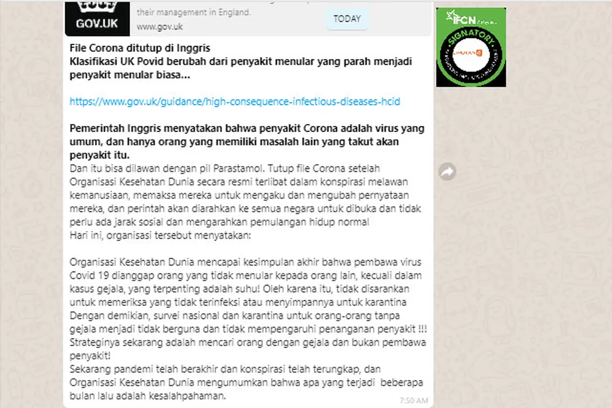 Cek Fakta Liputan6.com menelusuri informasi Inggris menurunkan status Covid-19 sebab bisa sembuh dengan Paracetamol, pandemi berakhir